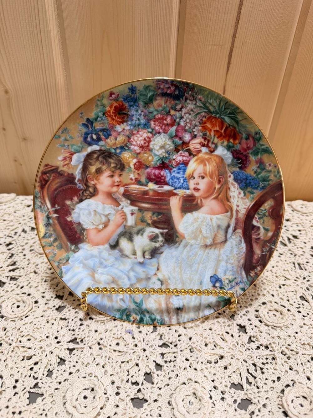 Cute Cottage Whimsical Floral Girly Decorative Collector Tea Party Plate
